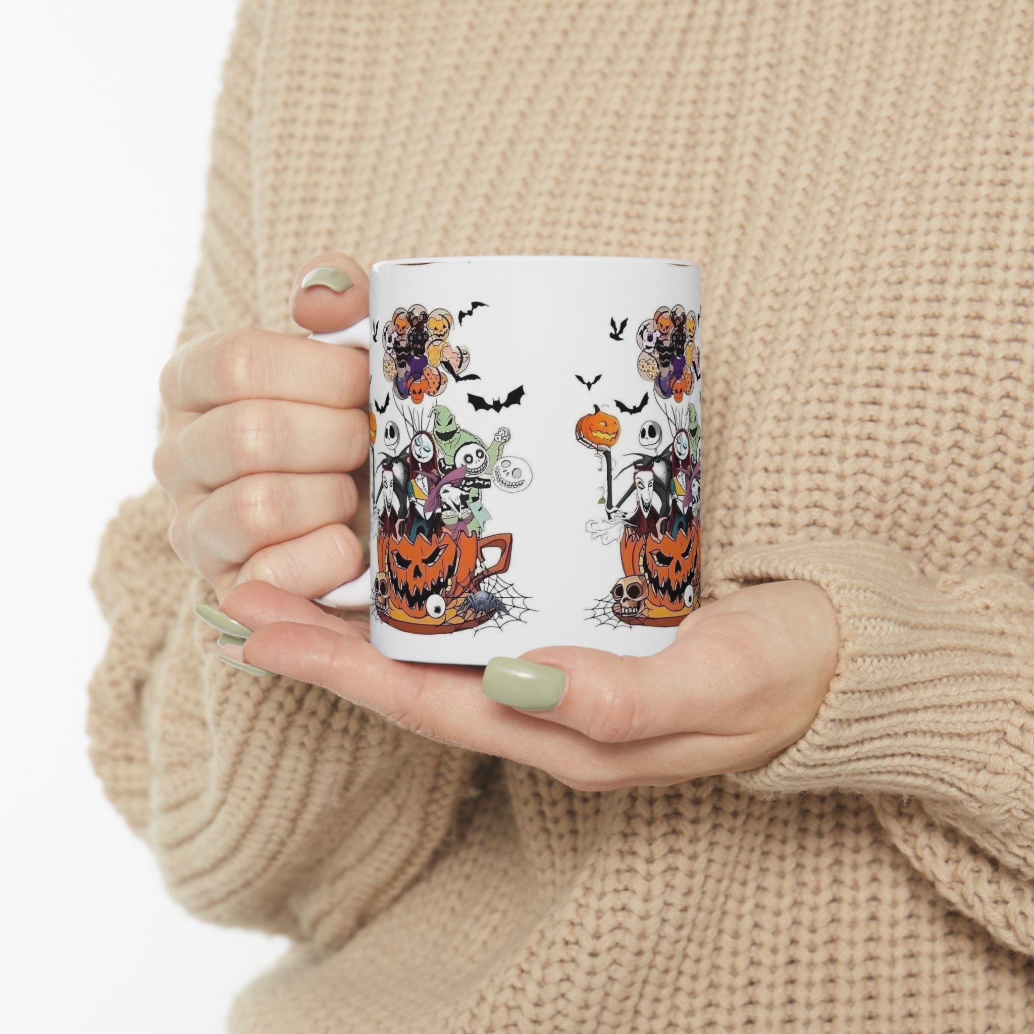 Nightmare Before Christmas- ๐ White Ceramic Mug - Creations by Chris and Carlos